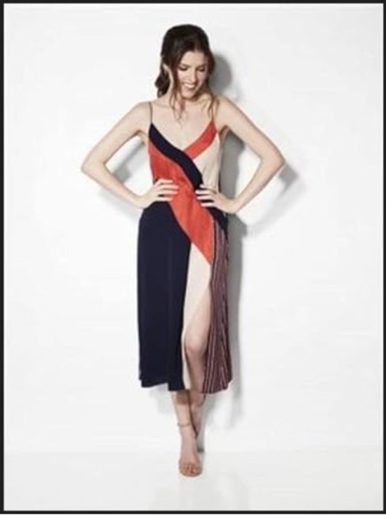 Diane Von Furstenberg Dresses & Skirts - Diane Von Furstenberg Navy, Red & Cream Colorblock Slip Midi Dress